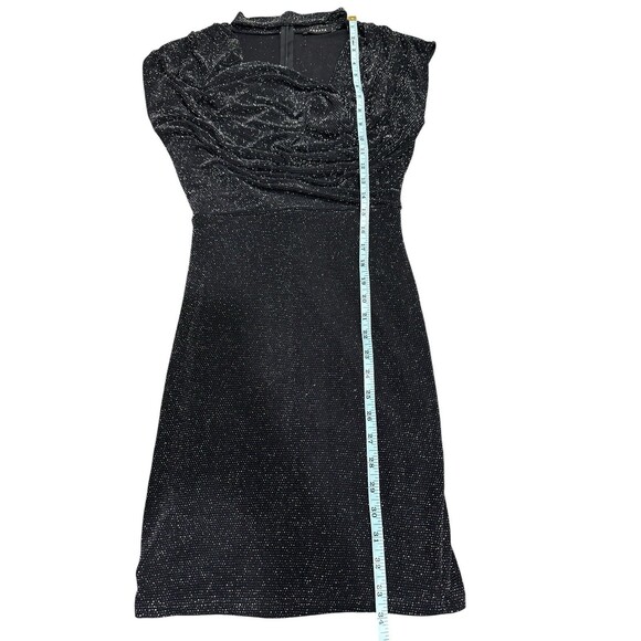 Papaya Black Metallic Shimmer Cowl Neck Bodycon Dress Size M Made in USA - Picture 8 of 8